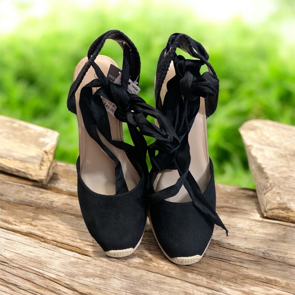 Women’s Falls Creek Black Espadrille Wedges